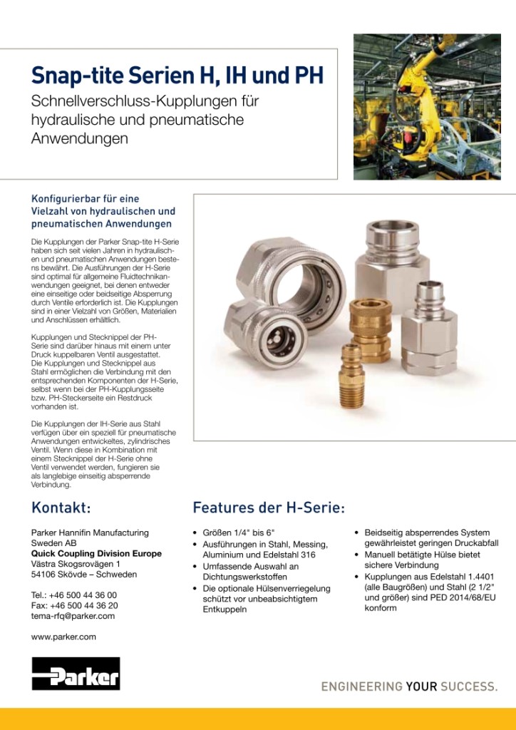 Snap-tite Serien H, IH und PH